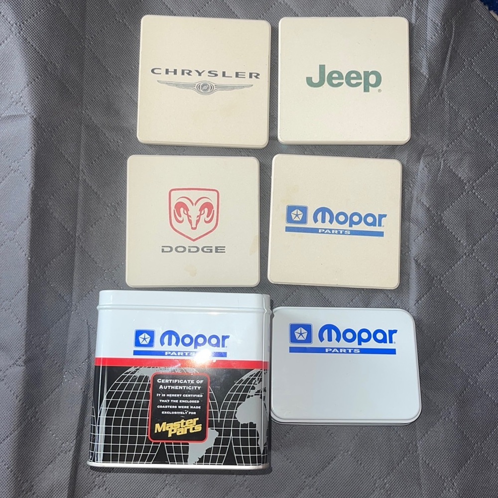 Chrysler Dodge Jeep Mopar Masterparts Ceramic Coasters set of 4